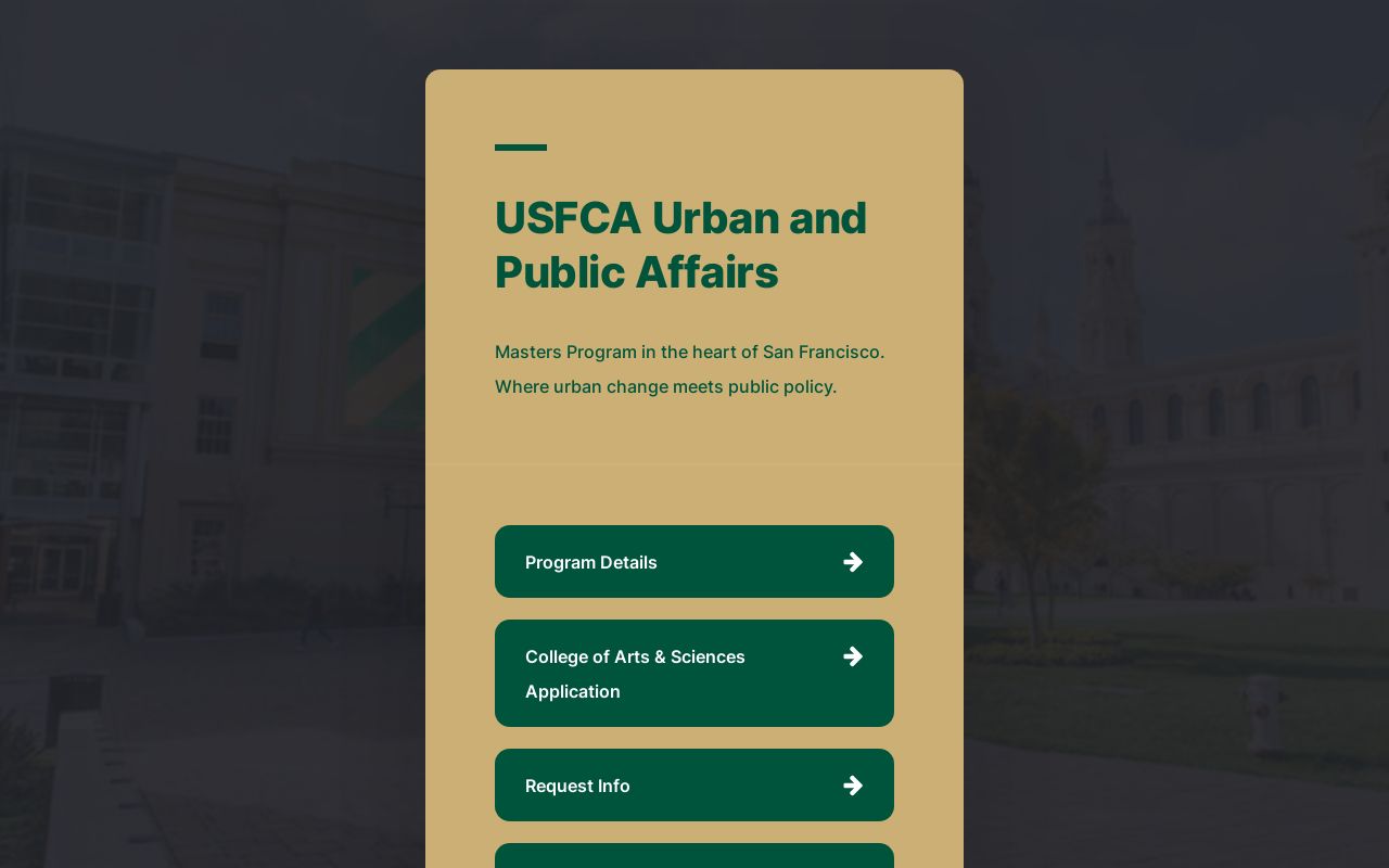 USFCA Urban and Public Affairs